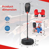 Inflation-free boxing set with adjustable height, odorless gloves, and 12-piece puzzle exercise mat for kids aged 5+.