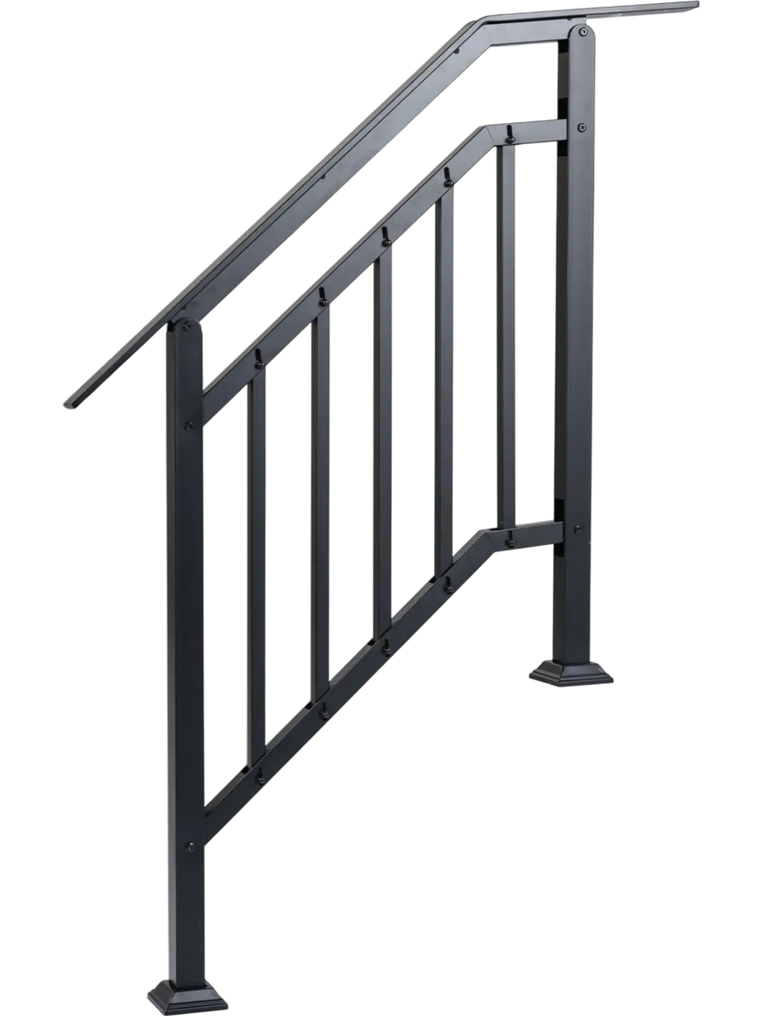 Costway 2-Pack Outdoor Step Handrails Adjustable Angle 75220207 New