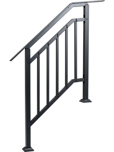 Costway 2-Pack Outdoor Step Handrails Adjustable Angle 75220207 New