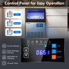 Control panel of the stainless steel spray ice maker with adjustable thickness and 18-level timer for easy operation.