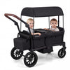 Dual-mode baby wagon with two seats, adjustable handles, and UPF 50+ sun protection for outdoor family travel.