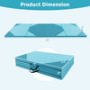 Dimensions of the heavy-duty folding exercise mat, measuring 10' x 4' x 2.5", ideal for gymnastics and training.
