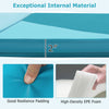 Close-up of the heavy-duty folding exercise mat showing 2-inch thick high-density EPE foam for ultimate joint.
