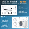 Indoor unit of the 12000 BTU Smart Mini Split AC/Heater with remote control, designed for all-year comfort and WiFi.