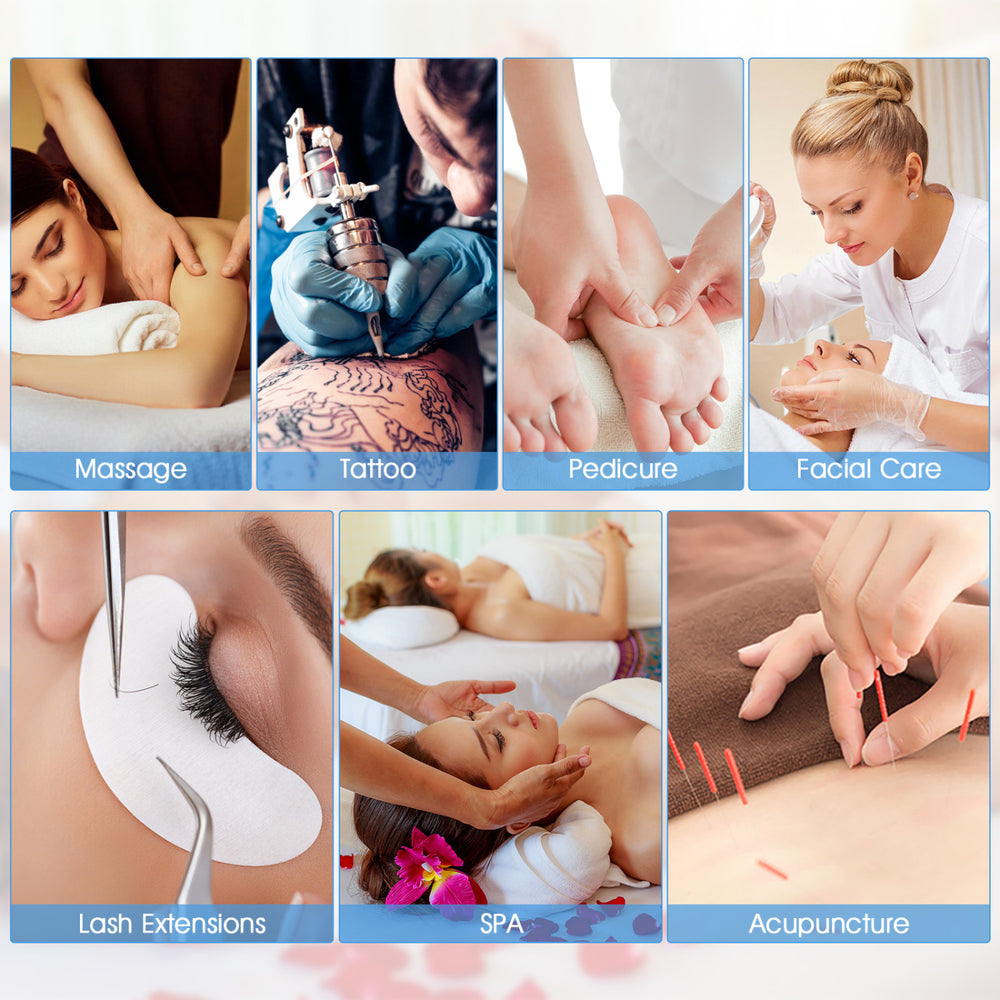 Adjustable 73-inch massage table with backrest and footrest, featuring waterproof PVC leather for mobile therapists.