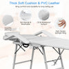 Adjustable massage table with thick soft cushion and waterproof PVC leather, ideal for mobile therapists and salons.