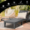 Adjustable recliner chair from the 3-piece patio lounge set, made of weather-resistant materials for poolside.