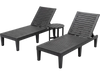 3-Piece Patio Lounge Set with Adjustable Recliner Chairs and Round Side Table for Poolside