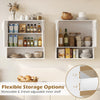 Bathroom wall cabinet in white with fluted doors, open cube, and adjustable shelf for versatile storage options.