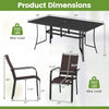 7-Piece Patio Dining Set for 6 with Rectangle Metal Table and Stackable Breathable Mesh Armchairs - Gallery View 4 of 11