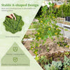 A-Frame garden trellis in green with ground stake, designed for climbing plants and providing stability in the garden.