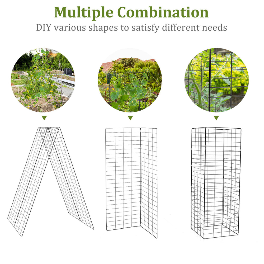 A-Frame garden trellis for climbing plants, featuring a green finish and multiple configurations for versatile.