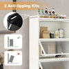 5-tier kitchen storage baker's rack featuring anti-tipping kits and flip-up enclosed doors for added safety and.
