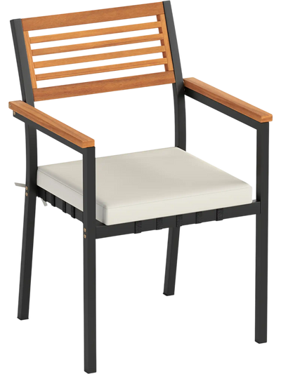 Costway Stackable Patio Dining Chairs Set of 6 with Cushions 27475834 New