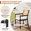 Stackable patio dining chair with comfy armrests, padded seat cushions, and zippered covers for easy cleaning.