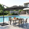 11 x 9 FT Aluminum Pole Outdoor Offset Hanging Umbrella with 220 LBS Base-Gray - Gallery View 1 of 9