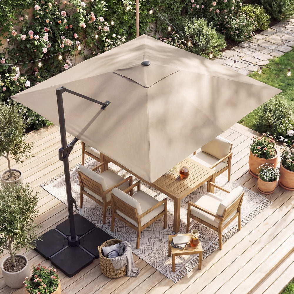 costway 10' patio umbrella 10ft Offset Hanging with Easy Tilt Adjustment Navy Effortless Comfort Control Costway 10 FT Patio Umbrella
