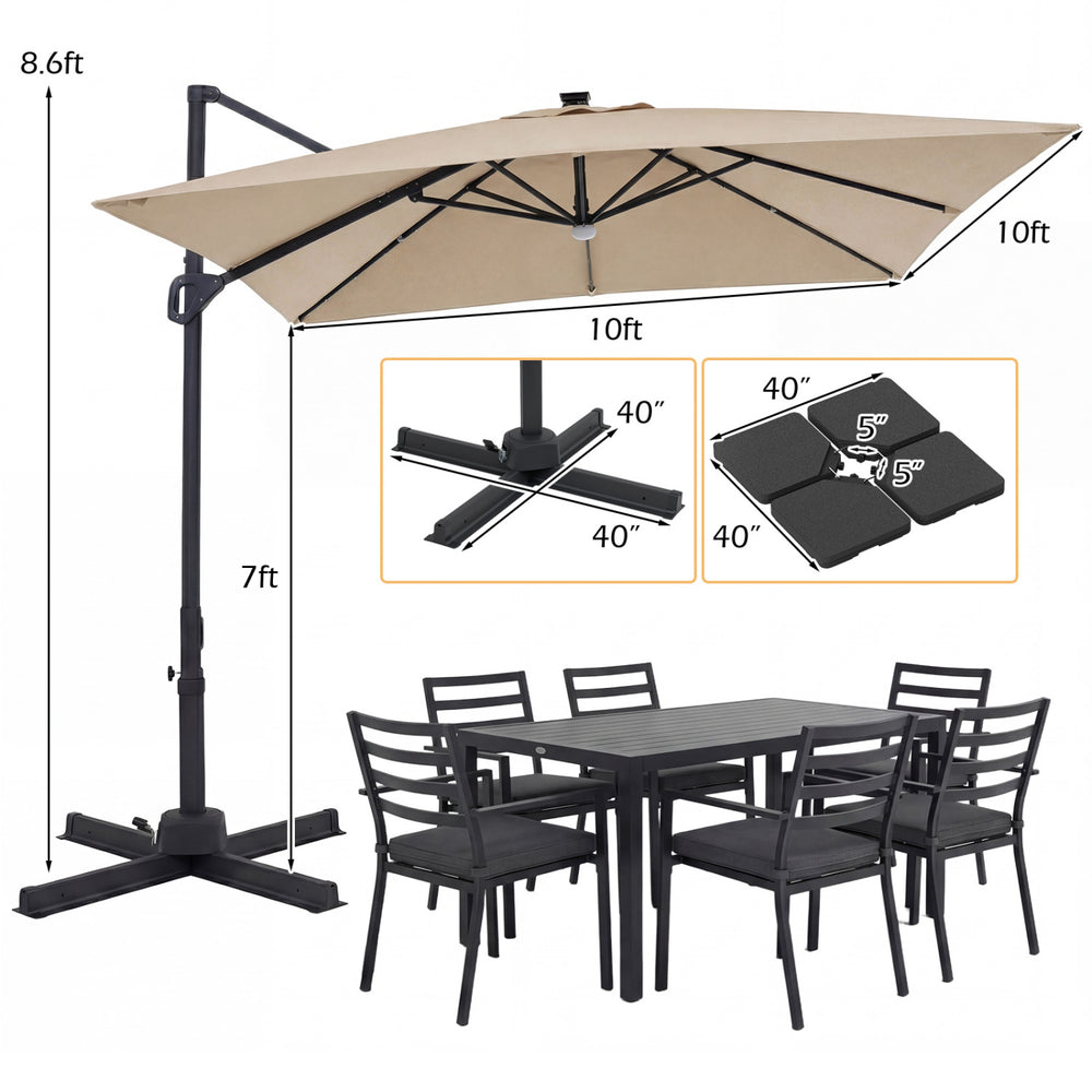 7ft cantilever patio umbrella 11x11ft Backyard Telescopic Umbrella, Extra Large Umbrella, Turquoise Blue Solid 6 7ft Standard Wooden Market Patio