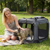 Collapsible Soft Dog Crate Travel Crate with Mesh Windows and 3 Doors-L - Gallery View 1 of 11