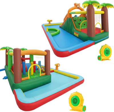 Costway Tiger Inflatable Water Park Bounce House w/ 2 Blowers 70376258 New