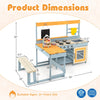 Dimensions of the Ultimate Kids Outdoor Play Complex: 4-in-1 Wooden Mud Kitchen & BBQ Grill Set with Picnic Table.