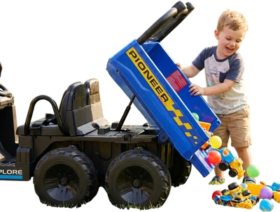 Costway 24V Kids 2-Seater 4WD Ride-On Dump Truck Electric Dump Bed 17438422 New