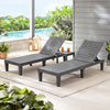 Set of 2 Outdoor Chaise Lounge Chair with 5 Positions Adjustable Backrest-Gray - Gallery View 1 of 9