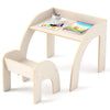 Kids table and chair set with spacious tabletop and ergonomic design, ideal for playrooms and classrooms.