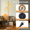 3-globe floor lamp with acrylic lampshades and weighted base, perfect for modern living room or bedroom decor.