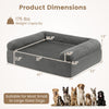 Dog bed dimensions showing 41" x 33" x 13", designed for small to medium dogs with cooling gel memory foam.