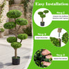 Set of 2 indoor outdoor topiary trees with realistic trunk, weighted base, and vibrant artificial leaves for versatile.
