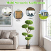 Set of 2 indoor outdoor 6 balls topiary tree with realistic trunk, ideal for living room, porch, office, or backyard.