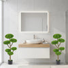 Set of 2 indoor outdoor topiary trees with realistic trunks, featuring vivid leaves in weighted cement-filled pots.