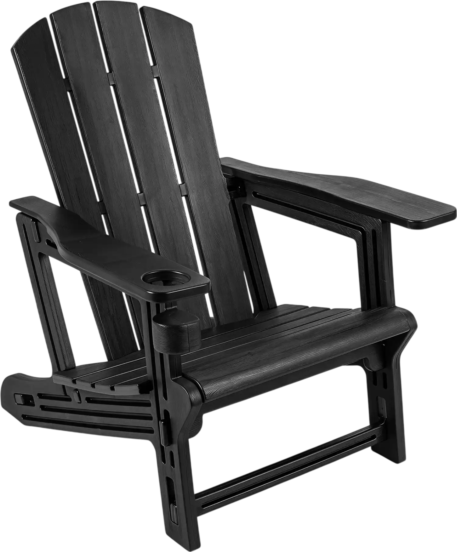 Costway HDPE Adirondack Chair Ottoman Wood Grain 82176890 New
