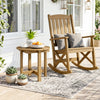 HIPS Adirondack side table with a slatted wood-grain top, perfect for your patio or backyard relaxation.