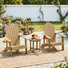 Adirondack side table with a slatted wood-grain top, made from weather-resistant HIPS material for outdoor use.