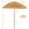 Portable 6.5 feet thatched tiki beach umbrella with adjustable tilt, ideal for outdoor relaxation and sun protection.