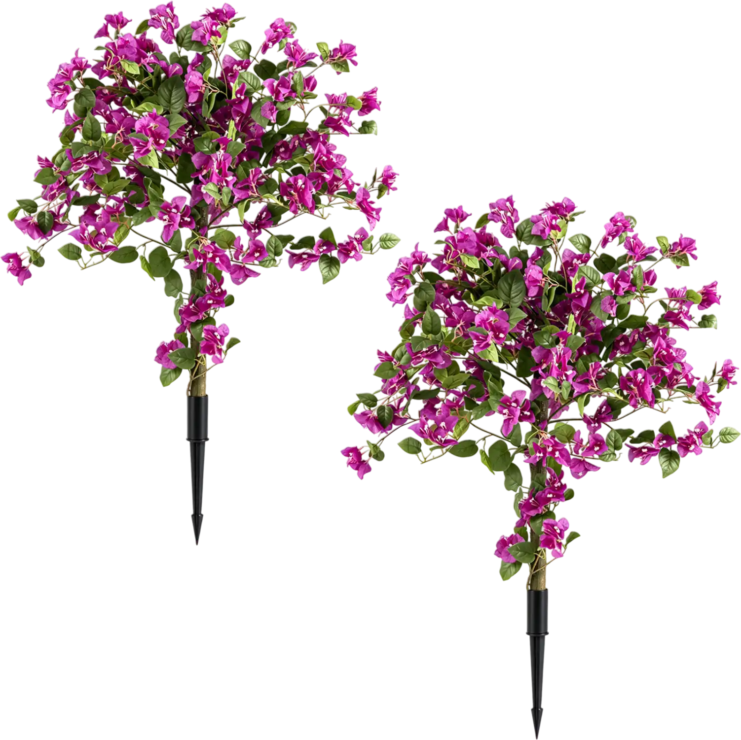 Costway 2-Pack Artificial Bougainvillea Topiary Trees w/ Ground Spike PE Trunks Porch 35909509 New