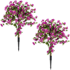 2 Pack Artificial Bougainvillea Trees with Ground Spike and PE Trunks for Porch