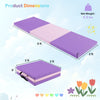 Tri-fold octagon tumbling mat set in purple, designed for gymnastics and fitness training, featuring a water-resistant cover.