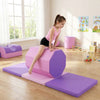 The octagon tumbling mat set features high-density foam for gymnastics training and includes a tri-fold design for easy storage.