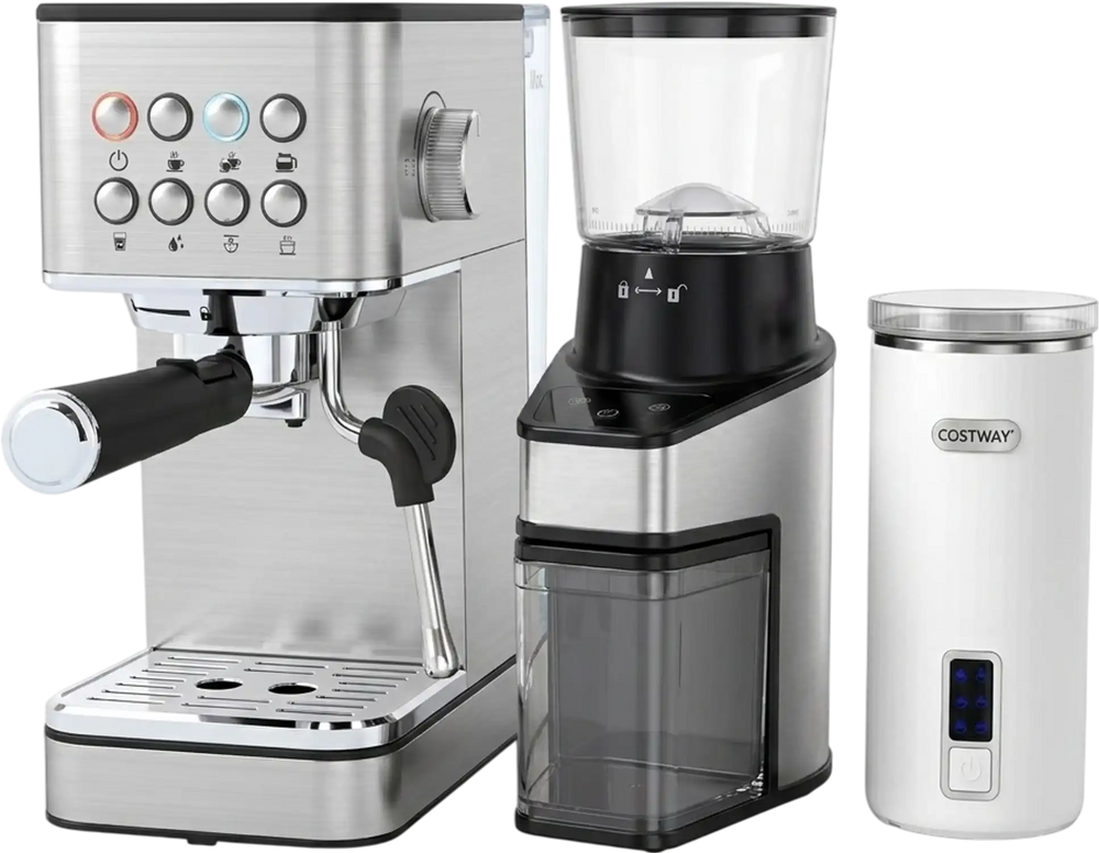 Home Espresso Coffee Station Set with Espresso Machine Grinder and Milk Frother