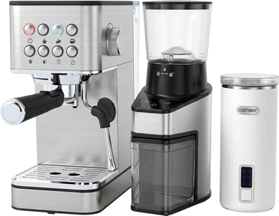 Costway Home Espresso Coffee Station Set Machine Grinder Milk Frother 74124770 New