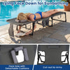 Folding tanning chair with face hole and adjustable backrest, perfect for sunbathing by the pool or patio.