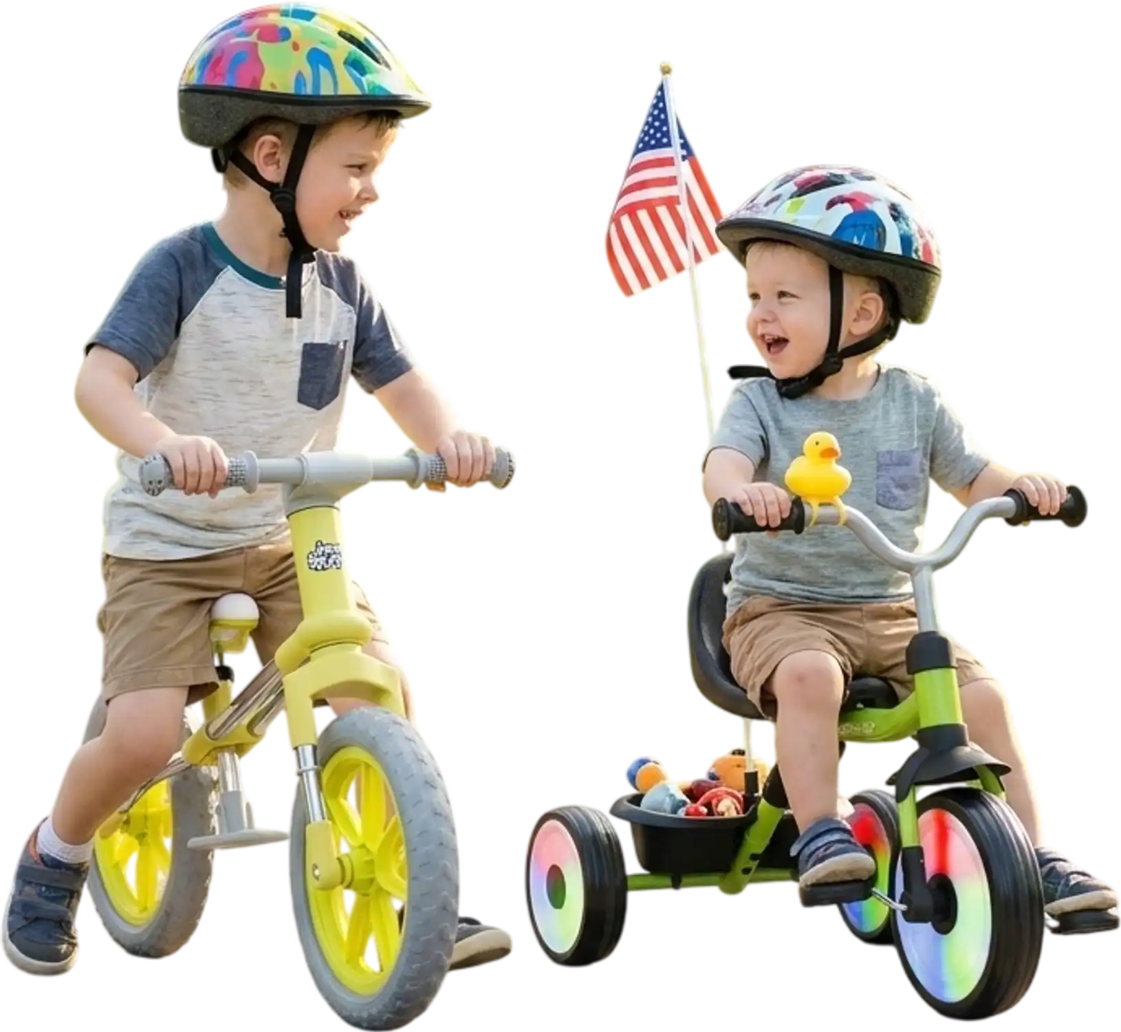 Costway 2-Pc Toddler Balance Bike & Tricycle Set w/ Basket 37380342 New