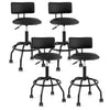 Set of 4 modern swivel height adjustable bar stools with backrest, featuring PU leather and ergonomic design for comfort.