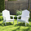 Weather Resistant HDPE Folding Adirondack Chair with High Backrest for Backyard-White - Gallery View 1 of 7