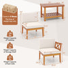 10-piece outdoor patio furniture set featuring solid acacia wood construction and comfortable cushions for versatile seating.