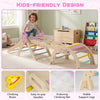 Toddler indoor play gym featuring a climbing frame, foam blocks, and stable support legs for safe, imaginative play.