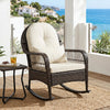 Outdoor Wicker Rocking Chair with Anti-Tip Stoppers 400 LBS for Porch Deck-White - Gallery View 1 of 8